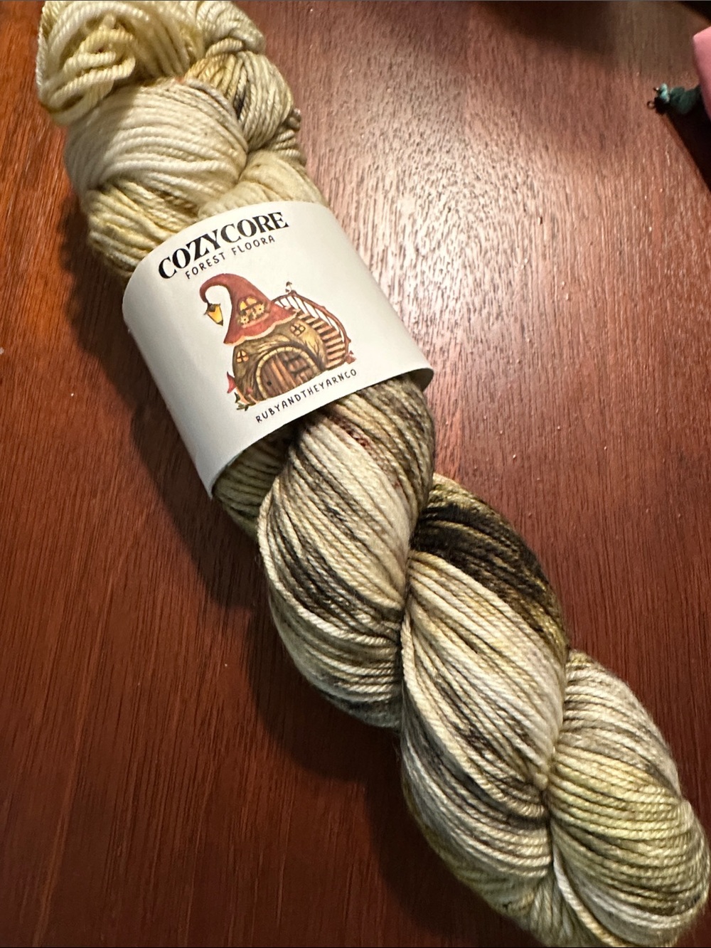 Hand-Dyed Yarn in Cream and Greens